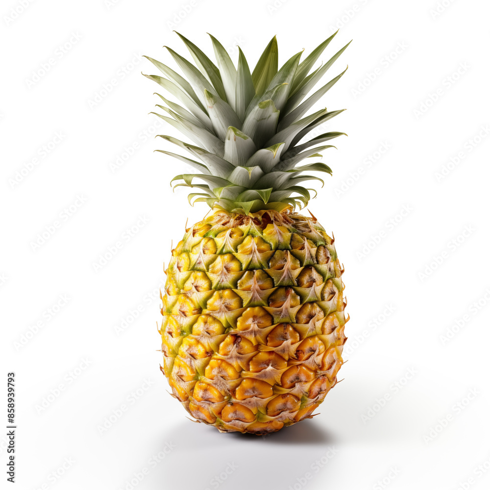 Fototapeta premium ripe pineapple isolated on white background