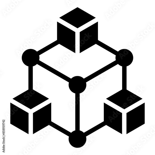 Blockchain Technology  Icon Element For Design
