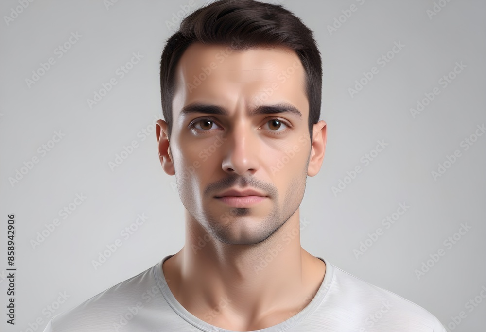 Fototapeta premium Positive man on clean background