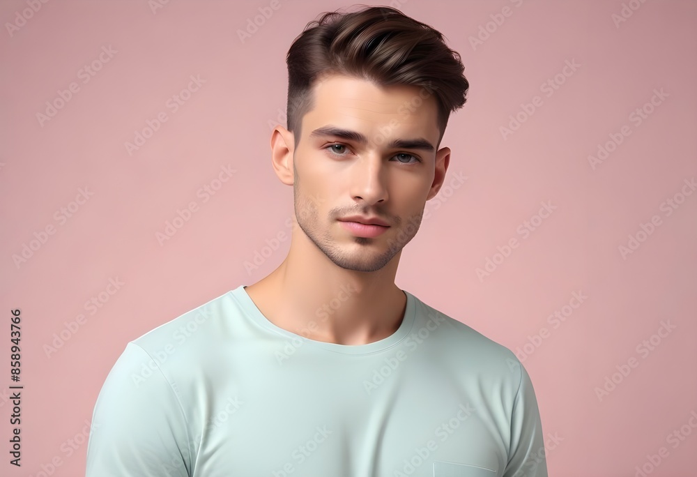 Positive man on clean background Positive man on clean background