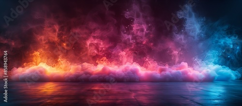 Abstract Colorful Smoke Explosion in Blue and Pink Tones with a vibrant and striking appearance photo