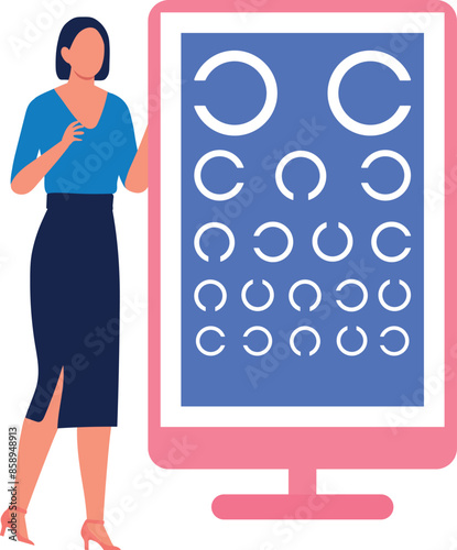 The girl is showing eye testing chart.