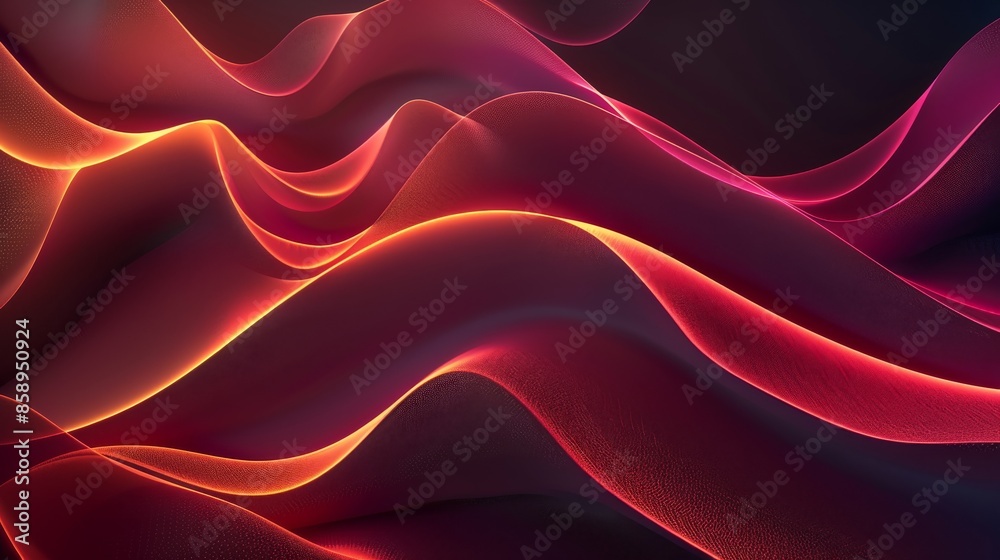 Fototapeta premium Abstract Red and Orange Swirling Waves