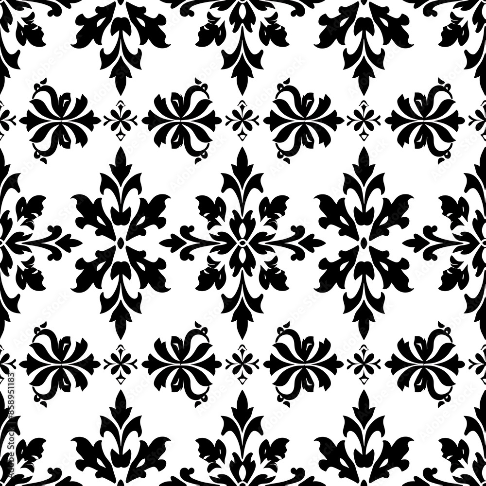Fototapeta premium Monochrome Seamless Pattern