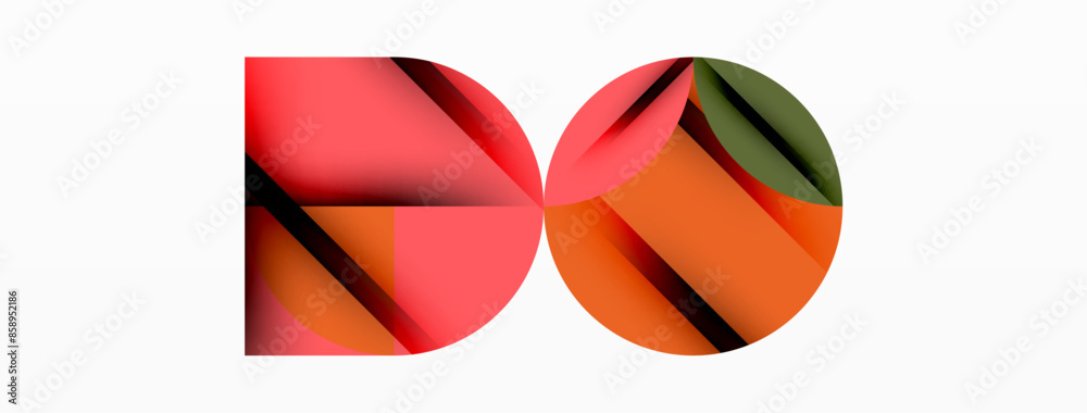 Circle, square and flower petal geometric background. Round shapes composition for wallpaper, banner, background or landing Circle, square and flower petal geometric background. Round shapes composition for wallpaper, banner, background or landing