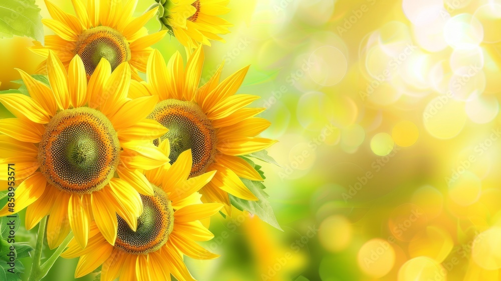 Fototapeta premium Sunflowers in a Golden Light