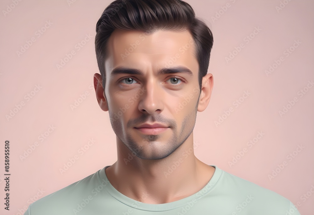 Fototapeta premium Positive man on clean background