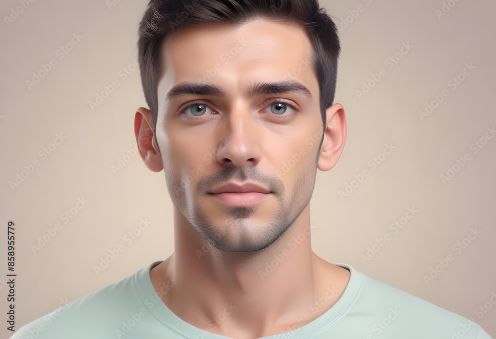 Fototapeta premium Positive man on clean background