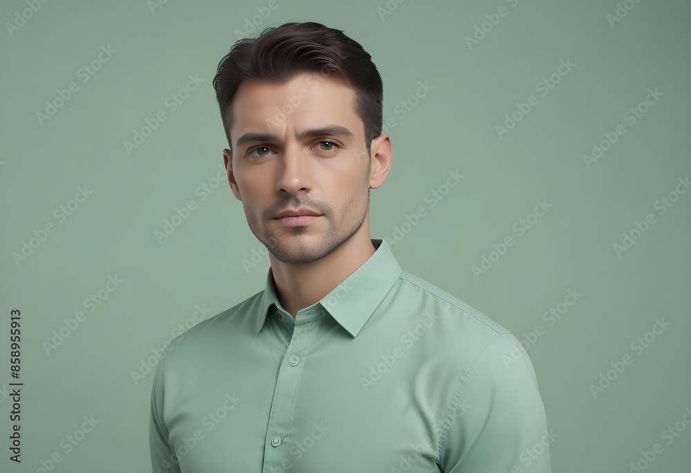 Obraz premium Positive man on clean background