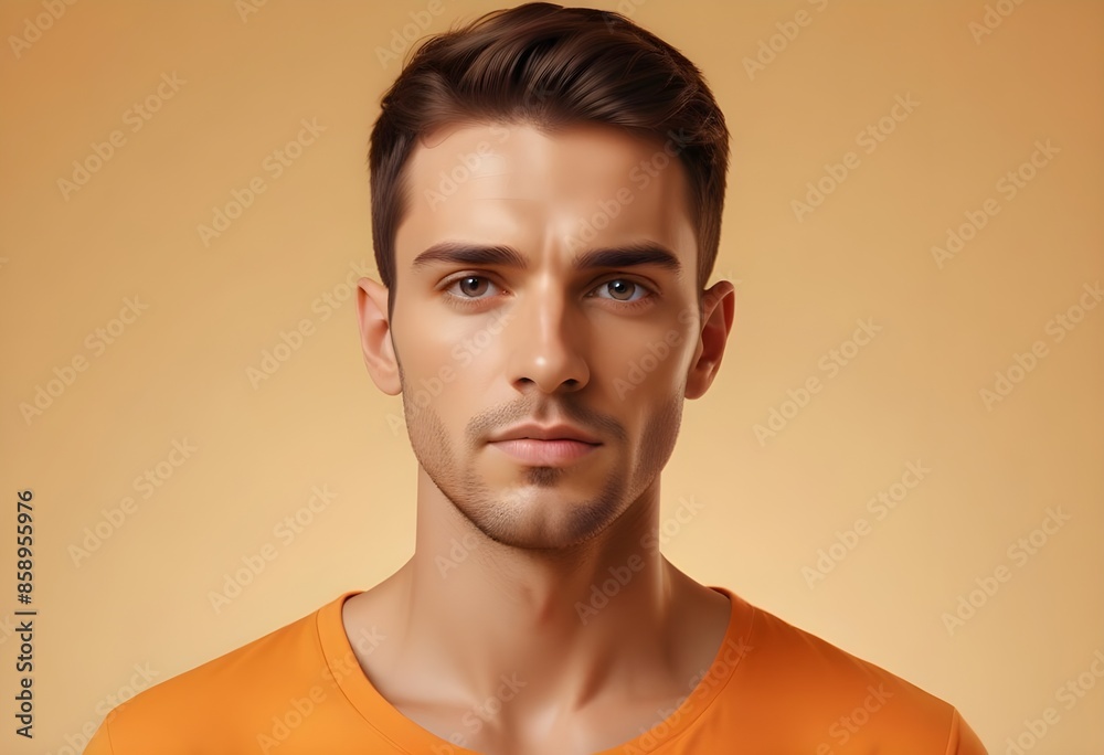 Fototapeta premium Positive man on clean background