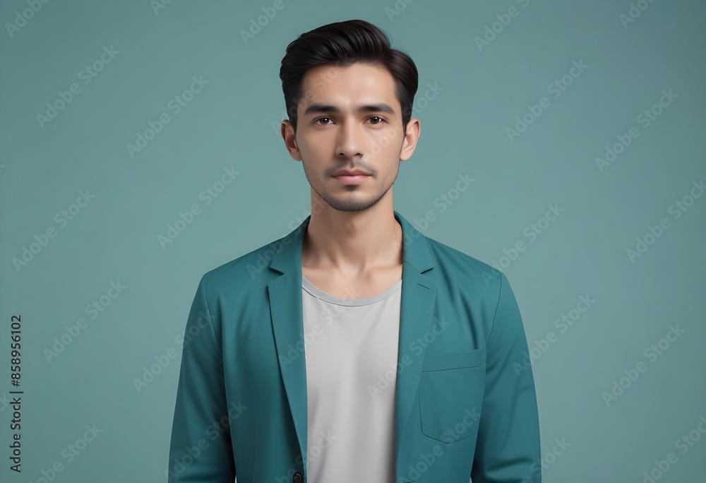 Obraz premium Positive man on clean background