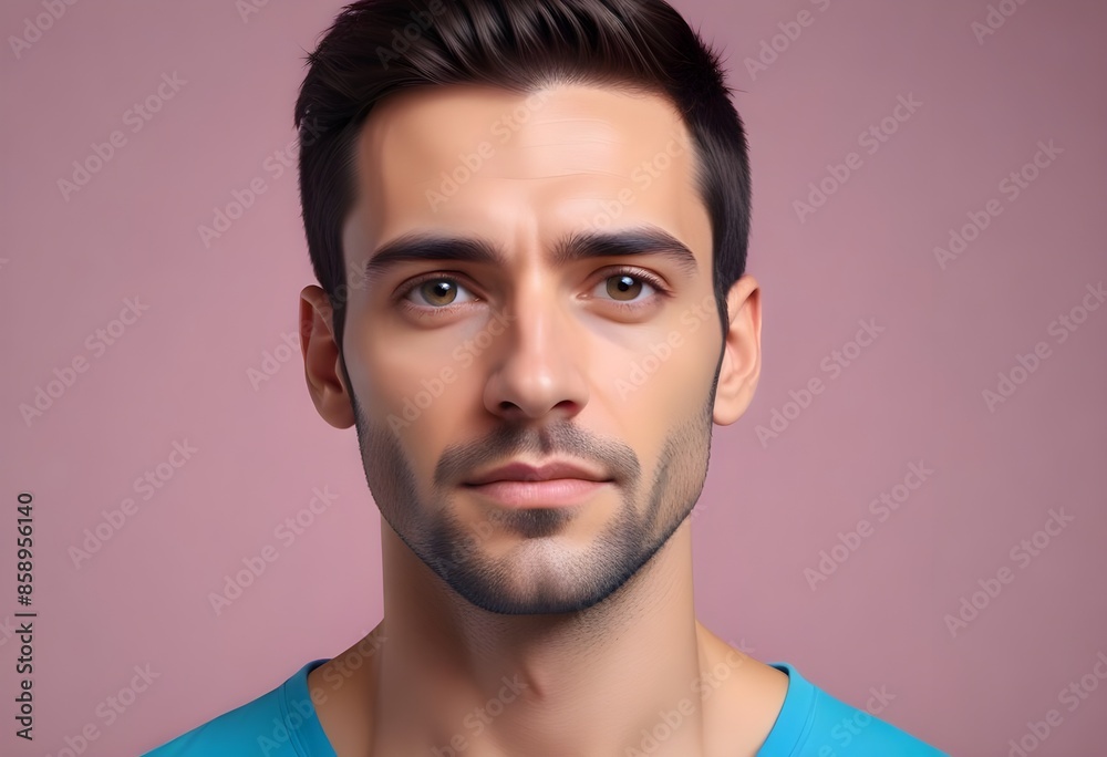 Obraz premium Positive man on clean background