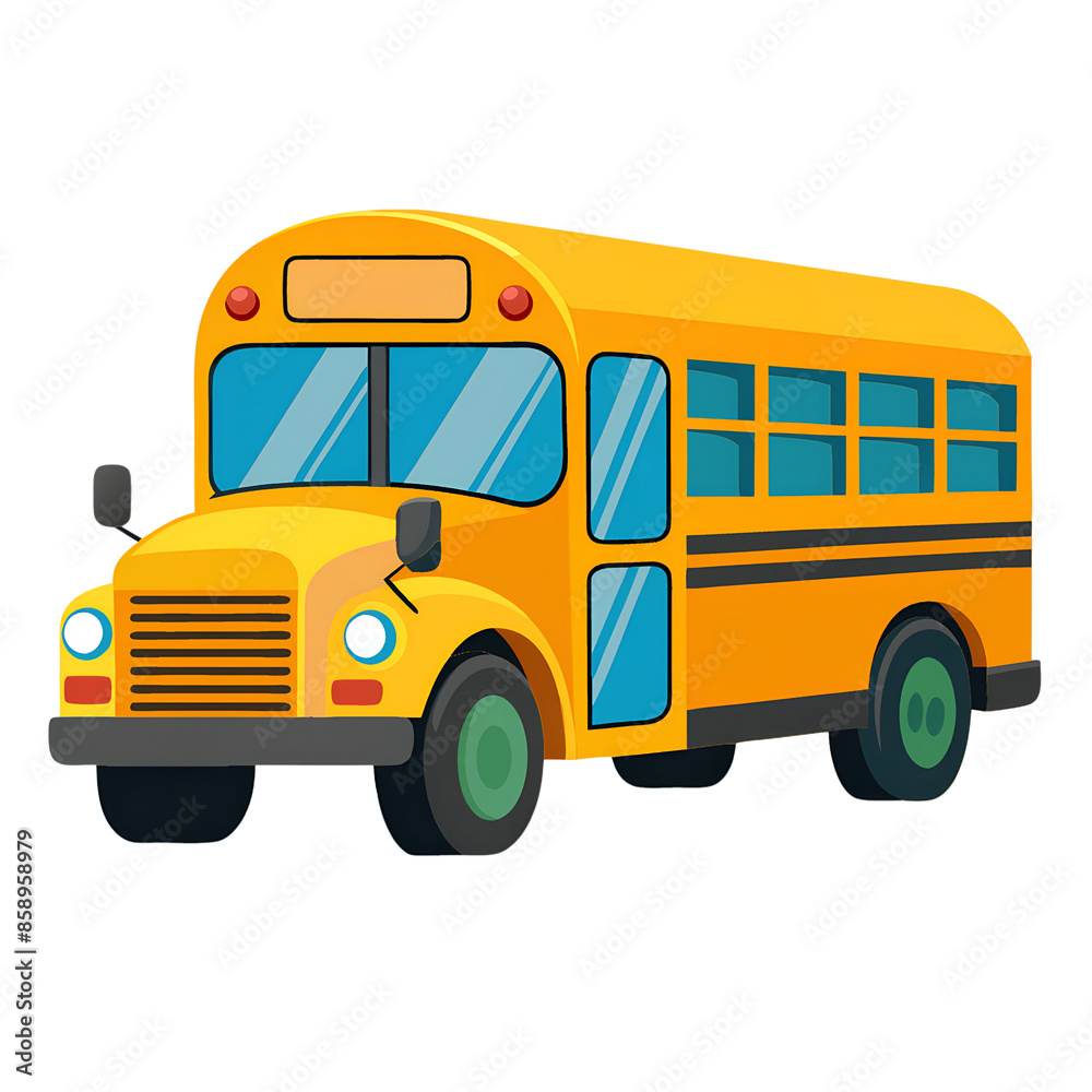 Vector Art Style Illustration of a School Bus Vector Art Style Illustration of a School Bus
