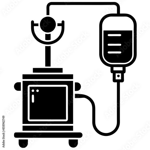 Anesthesia machine icon silhouette vector design illustration.
