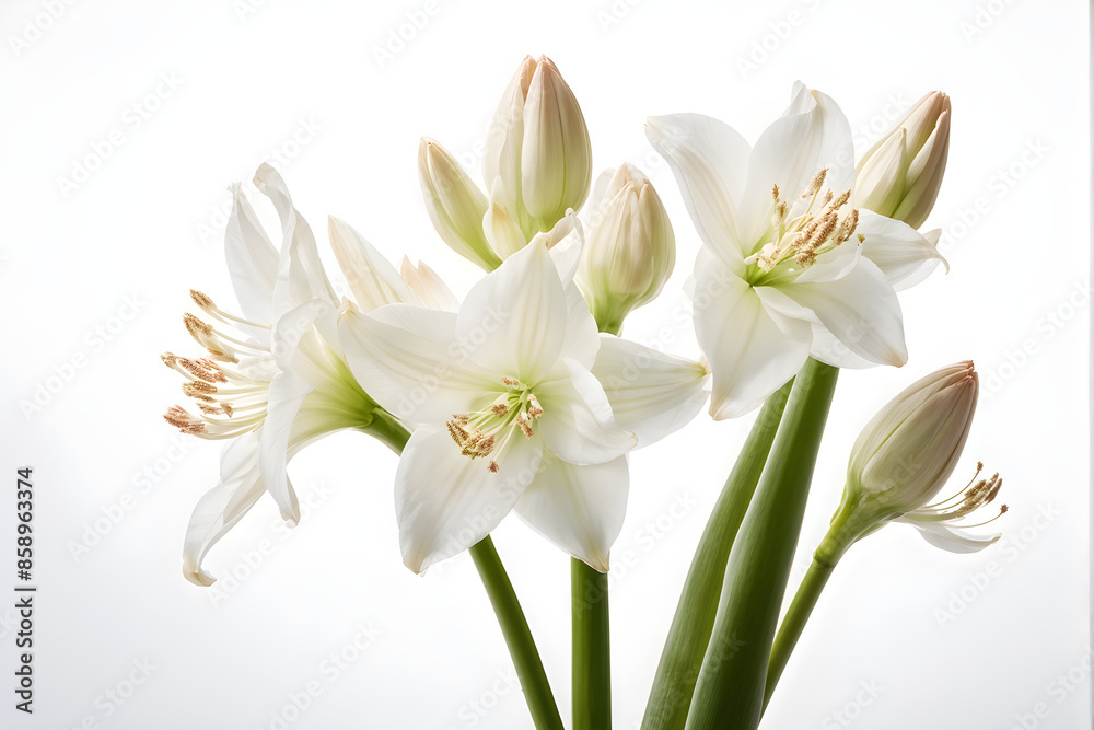 Tuberose flowers and buds isolated on white background Tuberose flowers and buds isolated on white background