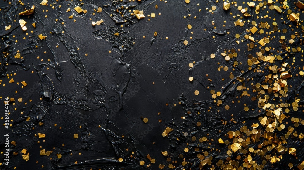 Black Background with Golden Confetti Black Background with Golden Confetti