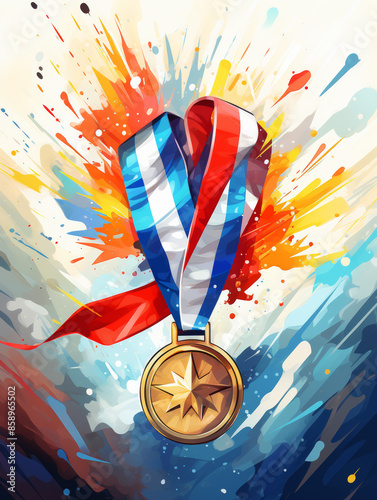 Abstract art charm medal