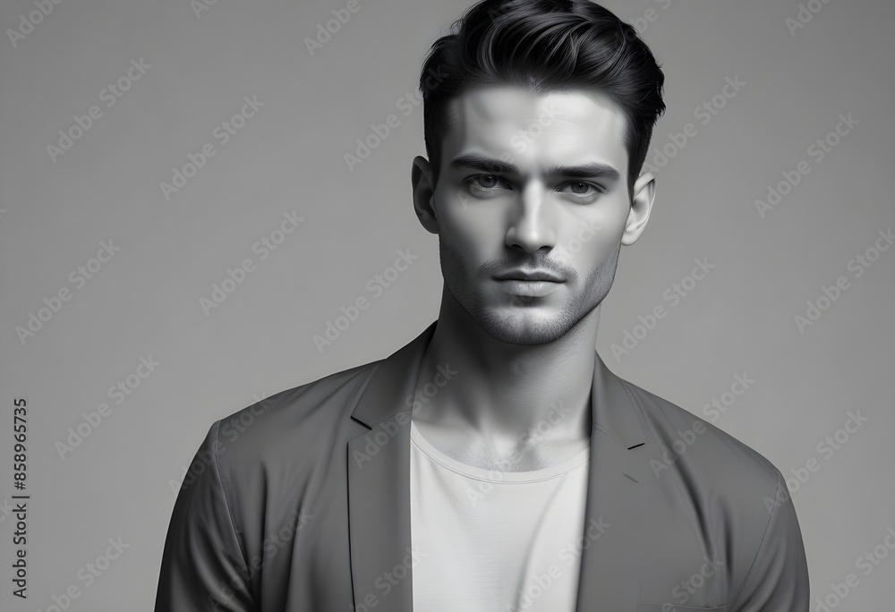 Positive man on clean background Positive man on clean background
