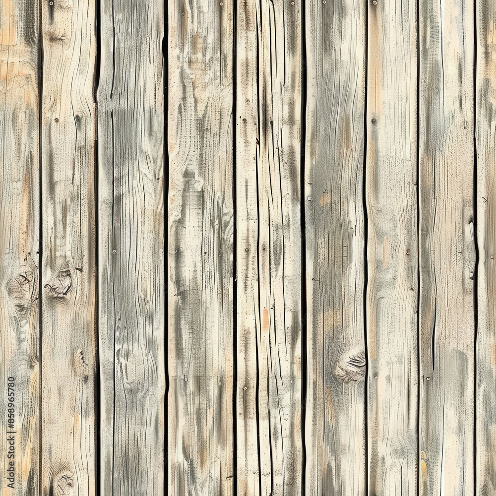 Fototapeta premium The image is a close up of a wooden surface with a grainy texture. The wood appears to be weathered and aged, giving it a rustic and natural feel