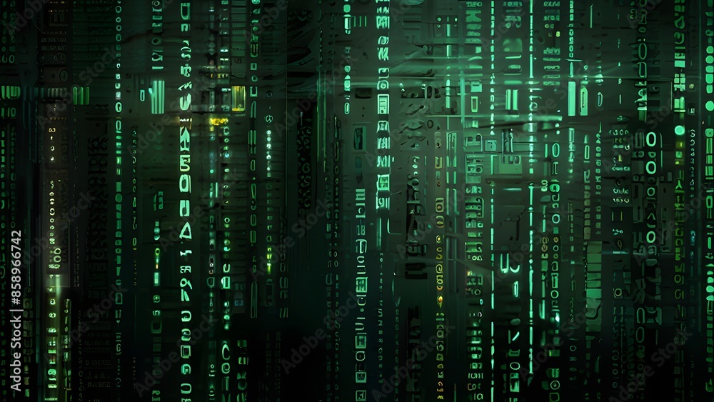 Abstract Digital Matrix Background - Generative AI Abstract Digital Matrix Background - Generative AI