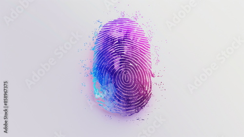 Fingerprint isolate on white background. AI Generative.