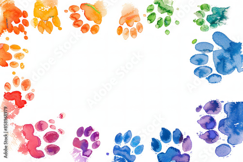 Animals Footprint Border Frame