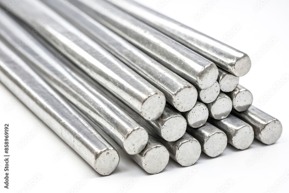 Closeup of Aluminum Round Bars Closeup of Aluminum Round Bars