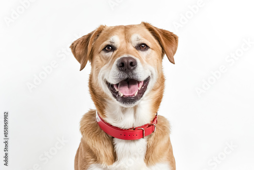 Happy Dog with Red Collar