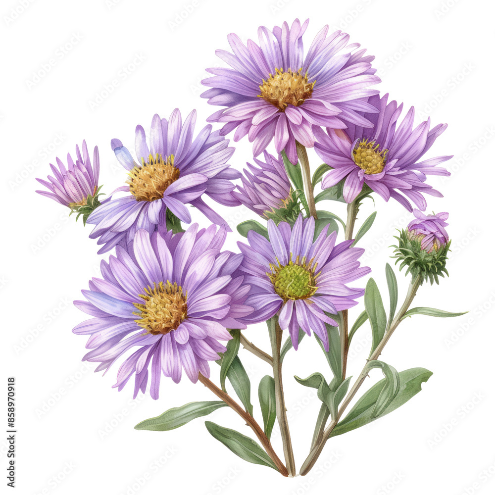 A beautiful bouquet of flowers including asters, daisies, chrysanthemums, and other colorful blooms, set against a natural background