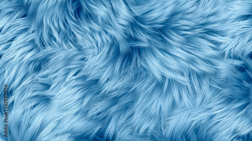 Blue Fur Texture Background. Generative AI. 