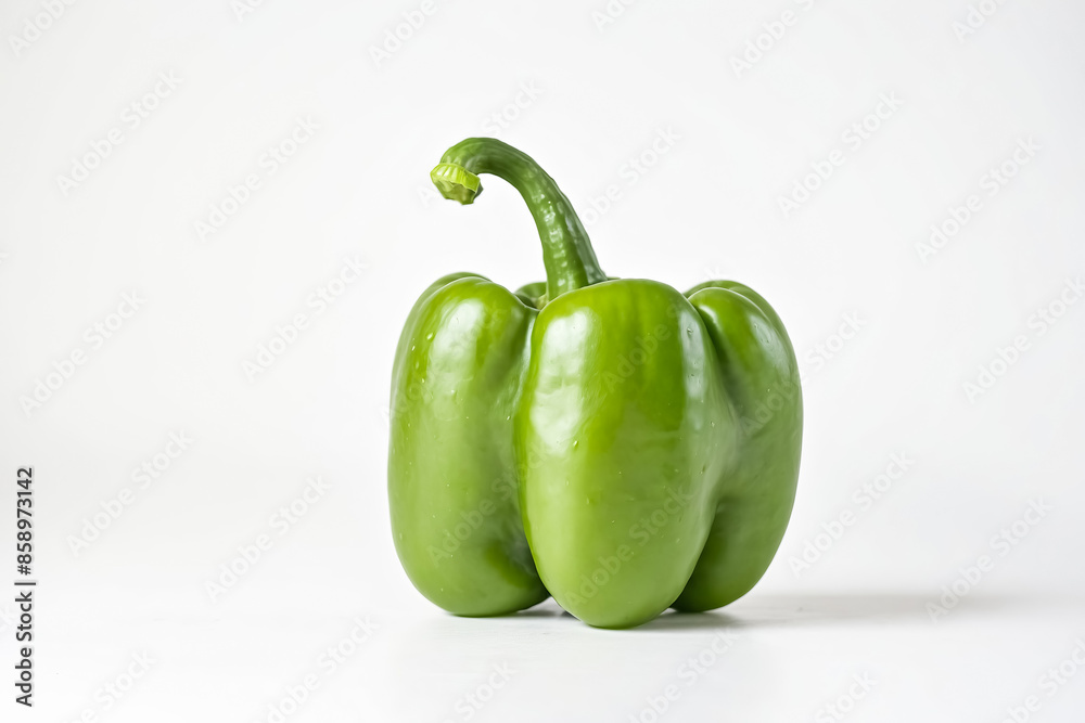 Green Bell Pepper on White Background Green Bell Pepper on White Background