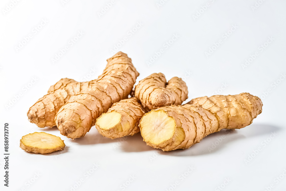 Fresh Ginger Root Isolated on White Background Fresh Ginger Root Isolated on White Background