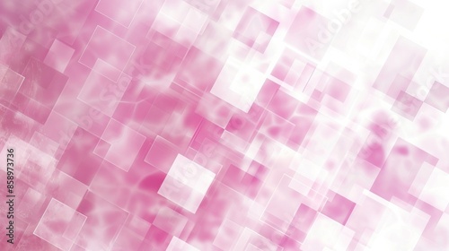 This is a digital illustration of an abstract background featuring a pink and white square pattern. The squares are arranged in a diagonal pattern and are slightly blurred, creating a soft and etherea photo