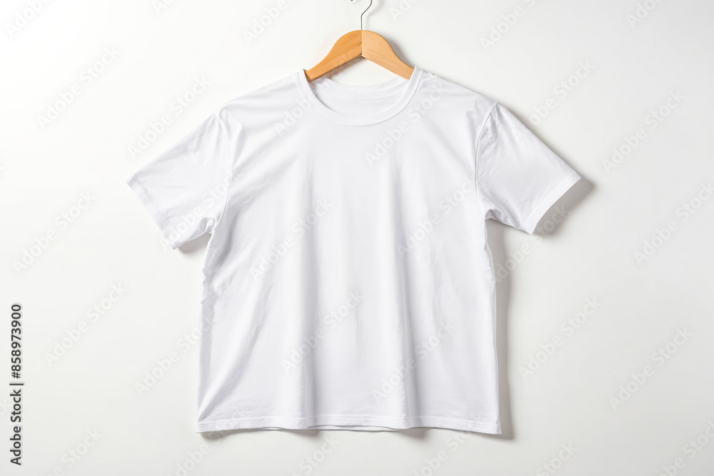 White T-Shirt Mockup on a Hanger White T-Shirt Mockup on a Hanger