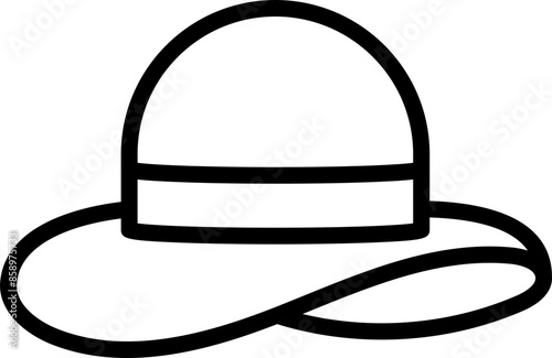 Wide-Brimmed Hat Outline Icon