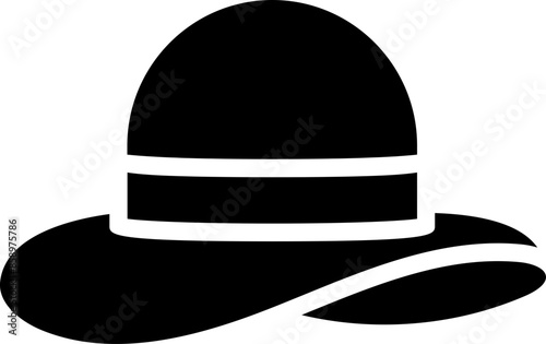 Wide-Brimmed Hat Silhouette Icon