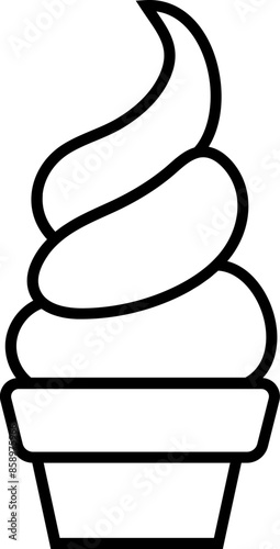 Soft Serve Ice Cream Cone Icon
