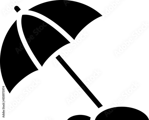 Parasol Icon on Beach