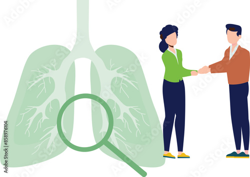 A boy and girl dealing about lungs