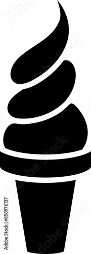 Soft Serve Ice Cream Cone Icon

