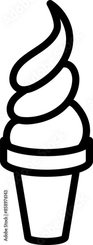 Soft Serve Ice Cream Cone Icon

