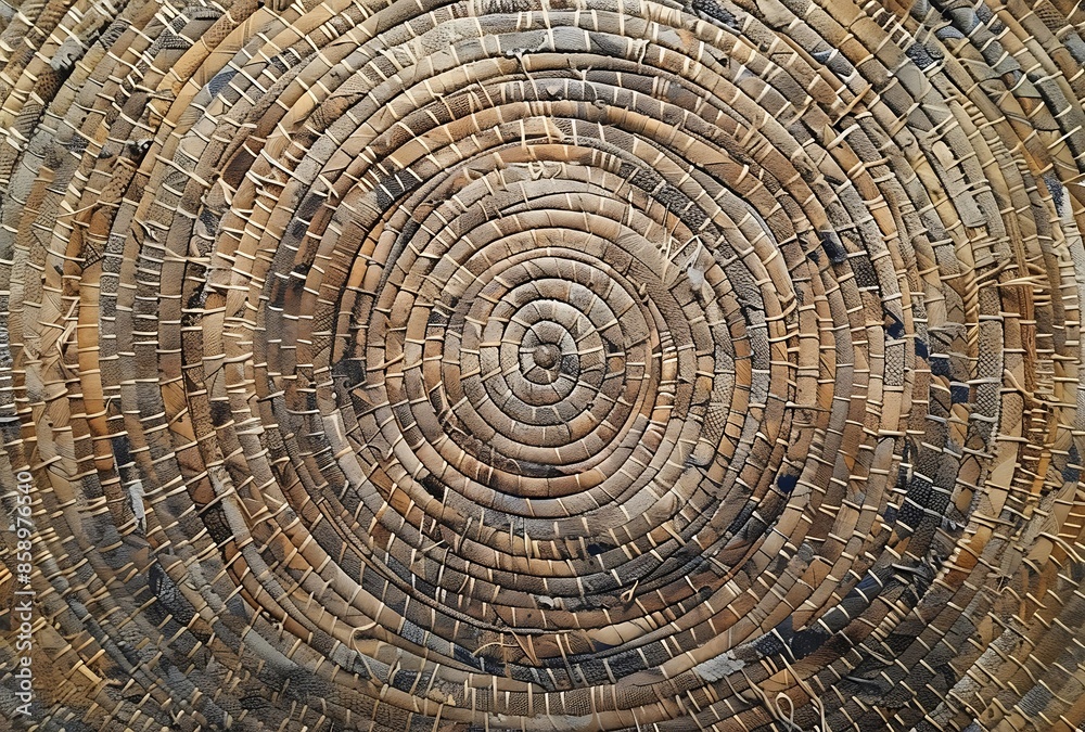 Naklejka premium Natural Pattern Woven Rug Closeup