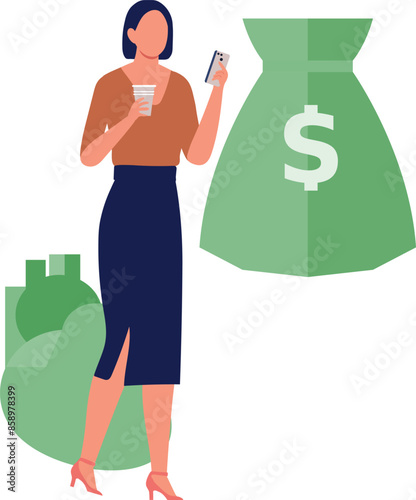 A girl is using mobile