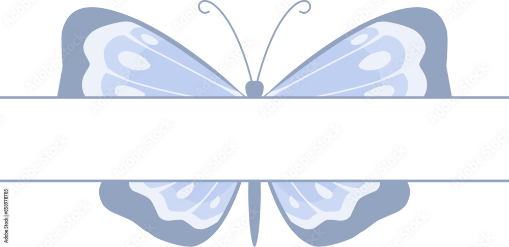 Fototapeta premium Butterfly divider label animal text separator underlines place for text frame