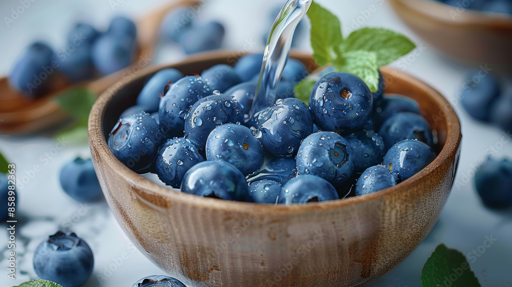 Blueberries Being Poured from Bowl. Blueberries Being Poured from Bowl.