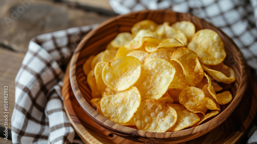 Closeup Shot of Crispy Potato Chips