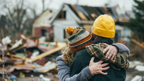 Wallpaper Mural Picture a community coming together after a disaster, helping each other rebuild, the shared sorrow and strength creating an unbreakable bond. Torontodigital.ca