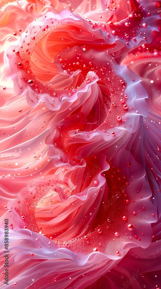 A pink and white abstract background with water drops. A pink and white abstract background with water drops.