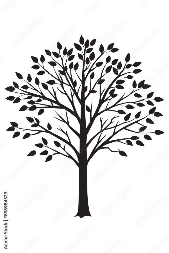 Birch silhouette design vector art AI Generated Birch silhouette design vector art AI Generated