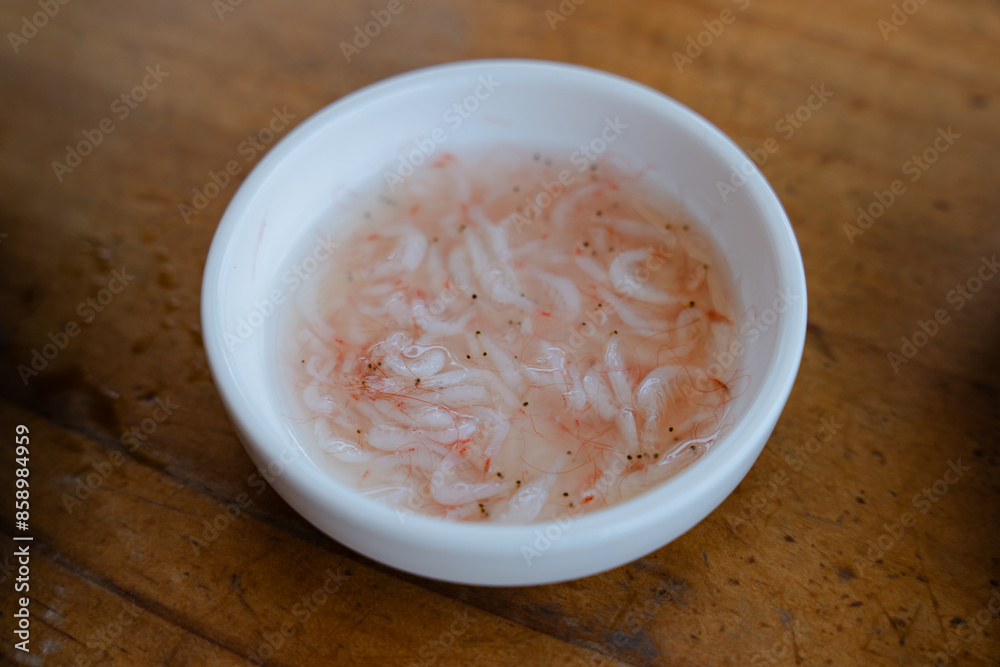 Bowl of Fresh Shrimp in Light Broth Korean food Bowl of Fresh Shrimp in Light Broth Korean food